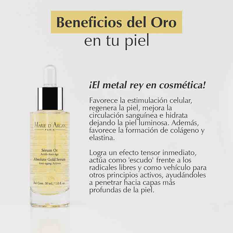 Serum Facial De Oro 24K Hidratante Acido Hialuronico Marie D´Argan