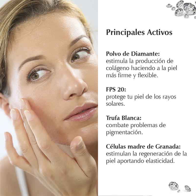  Crema Facial de Día Con Polvo de Diamante FPS 20 Anti Arrugas Marie D´Argan