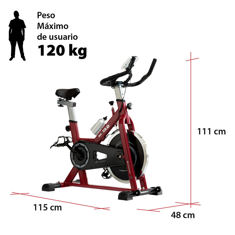 Bicicleta SpinBike Fija ZYNERGY 13kg Cardio