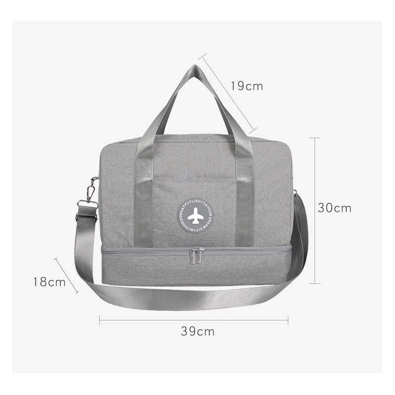 Bolsa de viaje con compartimento para zapatos, bolsa portátil compartimentos para ropa mojada