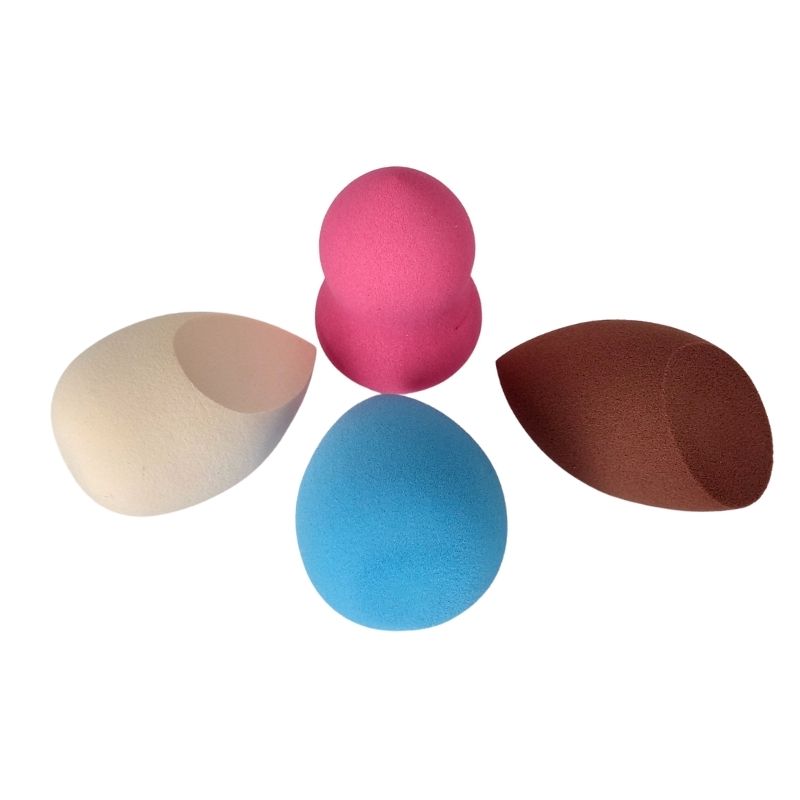 Set 4pz Esponjas Puff para Maquillaje, LBP, Aplicador/Mezclador, Ultra Suave -Multicolor