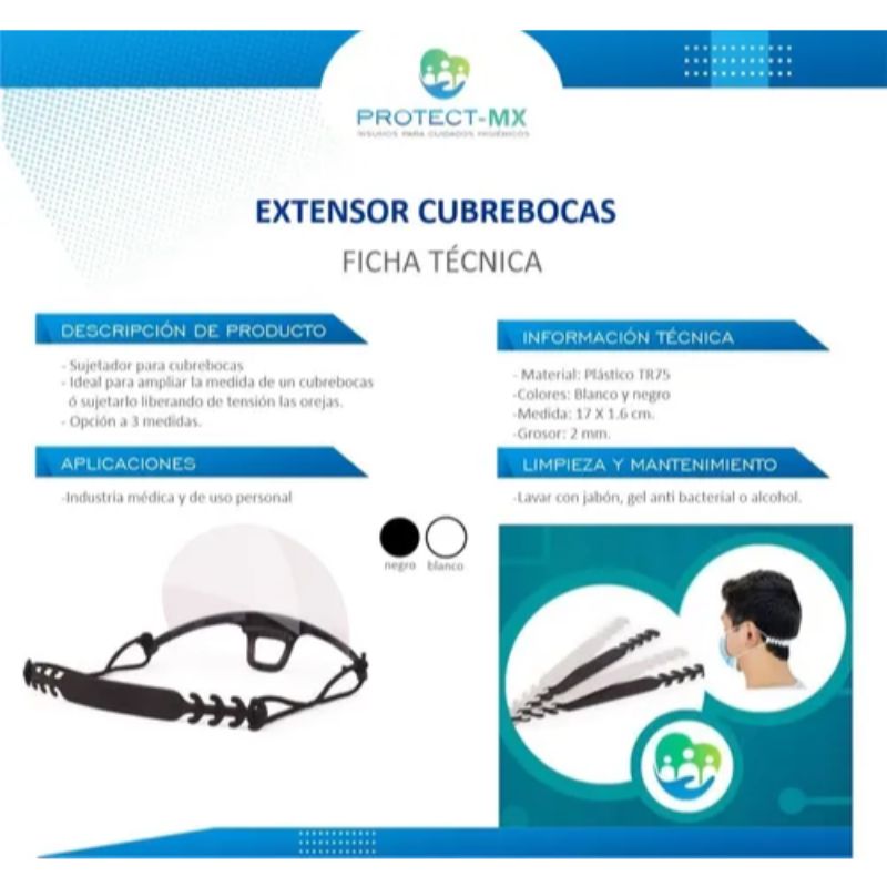 Sujetador Para Cubrebocas Blanco 10 Piezas