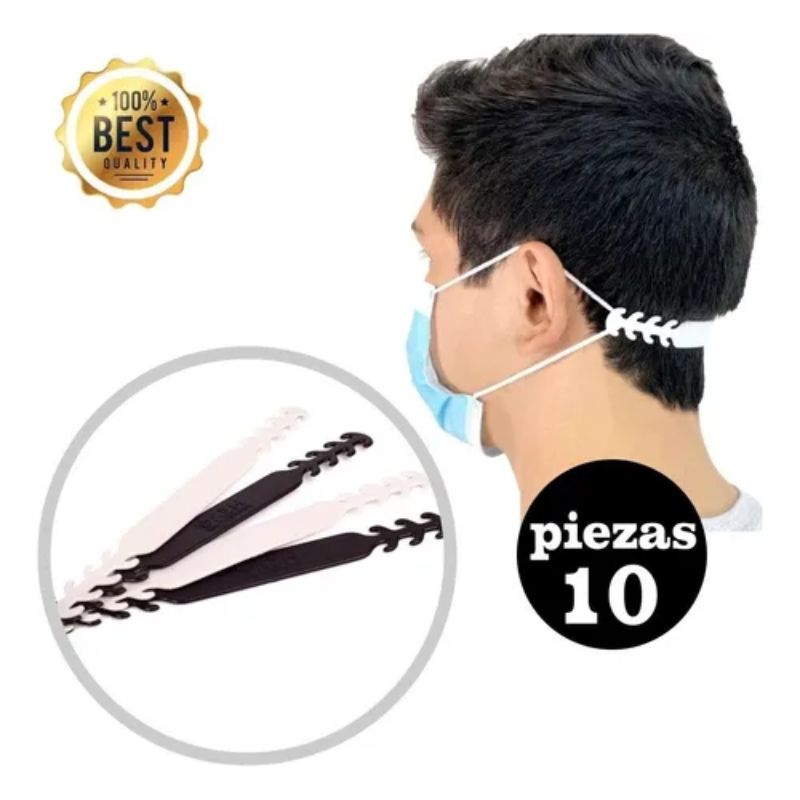 Sujetador Para Cubrebocas Blanco 10 Piezas