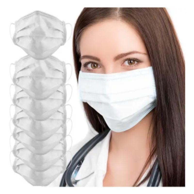 Cubrebocas Tricapa Termosellado Azul