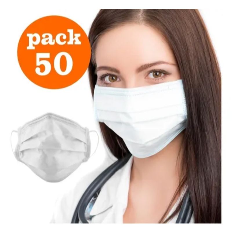 Cubrebocas Tricapa Termosellado Azul