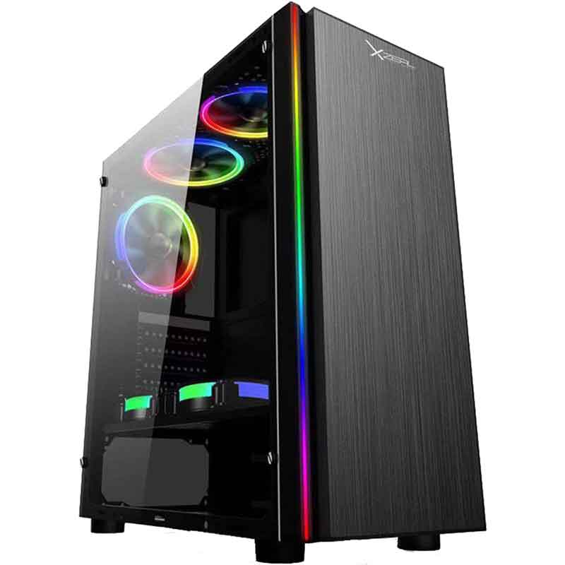 Gabinete Gamer Xzeal Cristal Templado Rgb Negro Xzcgb B