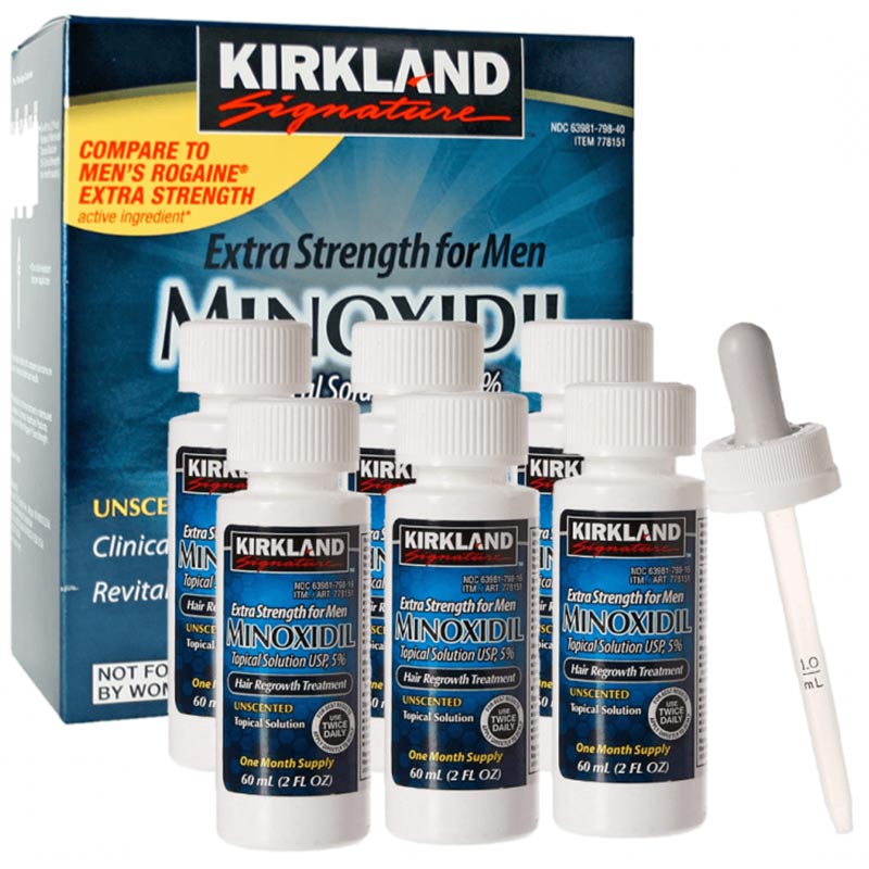 Minoxidil Kirkland 5% para crecimiento barba y cabello