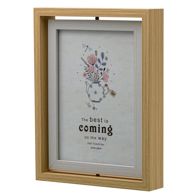 Portaretrato Madera Doble Vista Giratorio Diseño Hw225 6x8