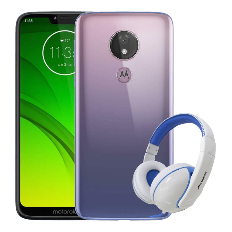 Celular Motorola Moto G7 Power 64Gb 4GB DualSim - Violeta + Audifonos