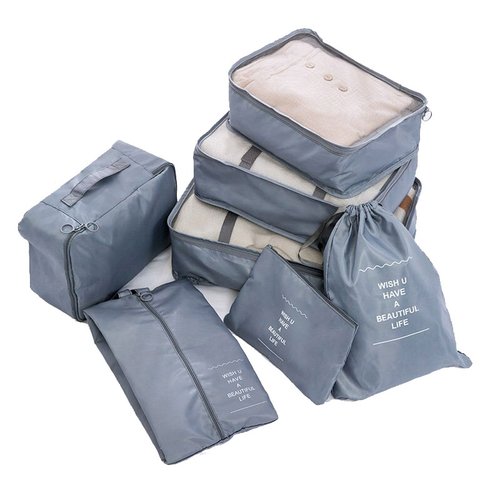 7 bolsas organizadoras para equipaje impermeables, Azul claro),  VAYEEBO7packing011