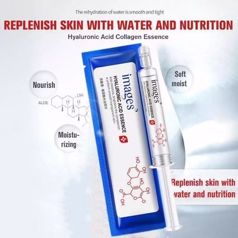 Esencia de Acido Hialuronico Images, Hidratante, Reparador y Rejuvenecedor de Piel, Ampolleta tipo Gel/Serum, Uso Tópico -10gr