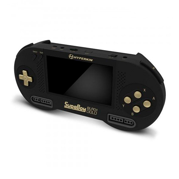 Consola Portable SupaBoy Negra con Dorado Hyperkin Para SuperNes/SuperFamicom