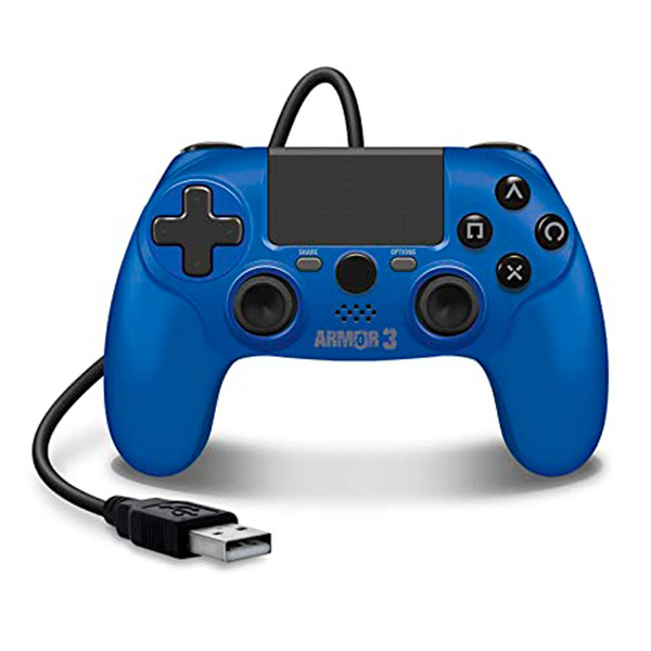 Control Alámbrico Armor 3 Azul Para Ps4/PC/MAC