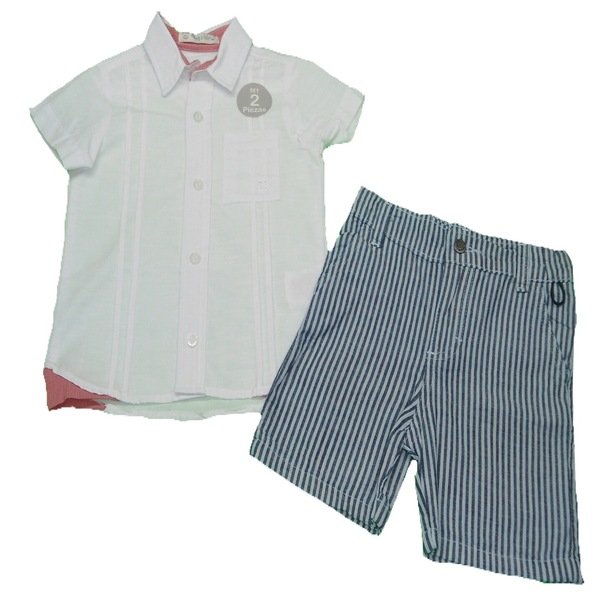 Short 2p B2N con Guayabera para niño