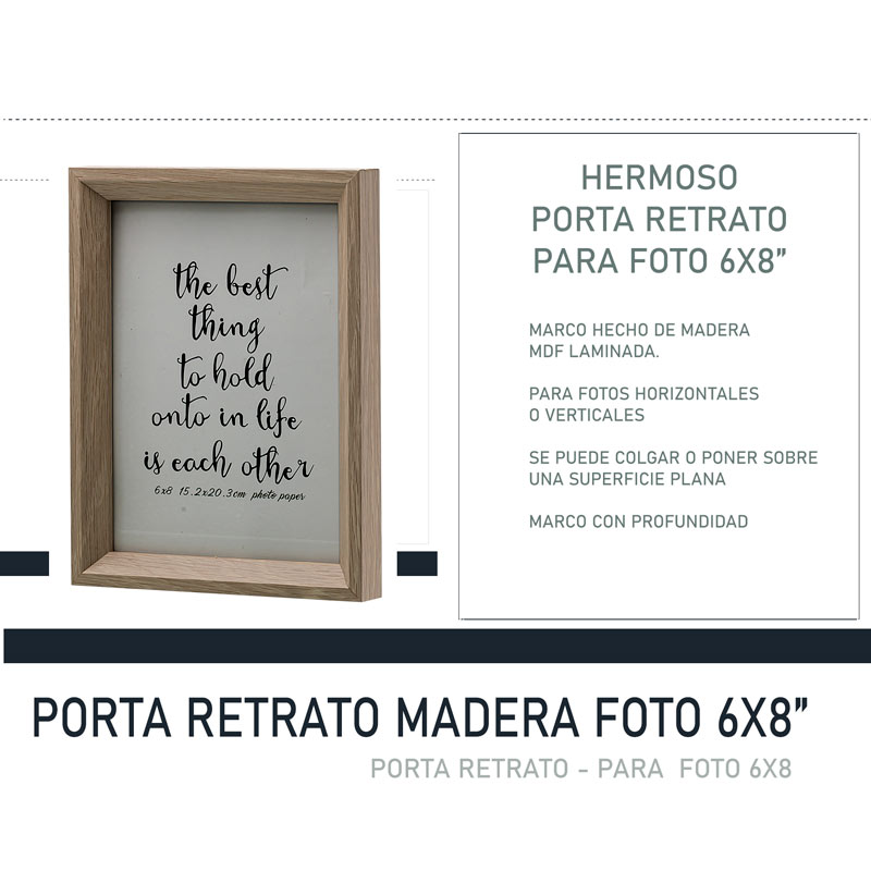 Porta Retrato Marco Para Fotos De 10x15 Cm En Madera Mdf