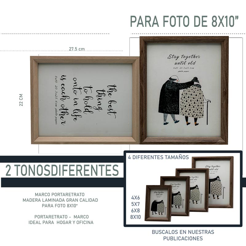 Portaretrato madera laminada mdf de primera calidad diseño moderno hw227 8x10