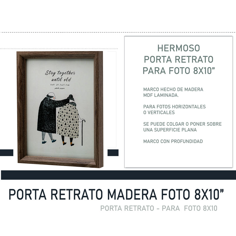 Portaretrato madera laminada mdf de primera calidad diseño moderno hw227 8x10