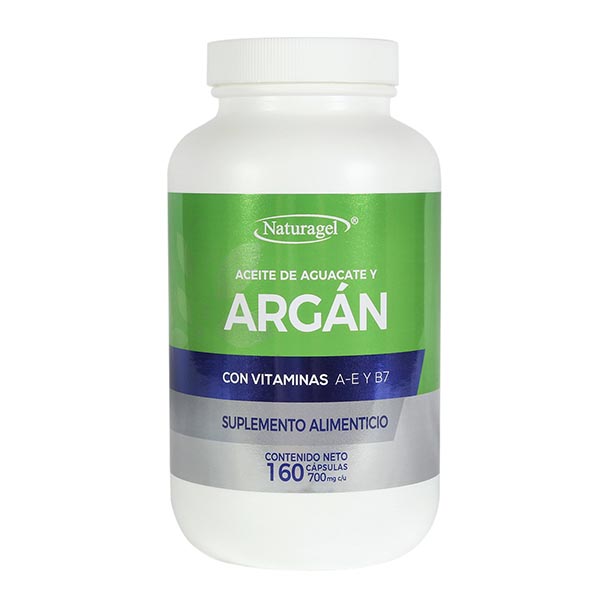 Aceite de Argan, Aceite de Aguacate, Vitaminas E,A, Biotina Naturagel