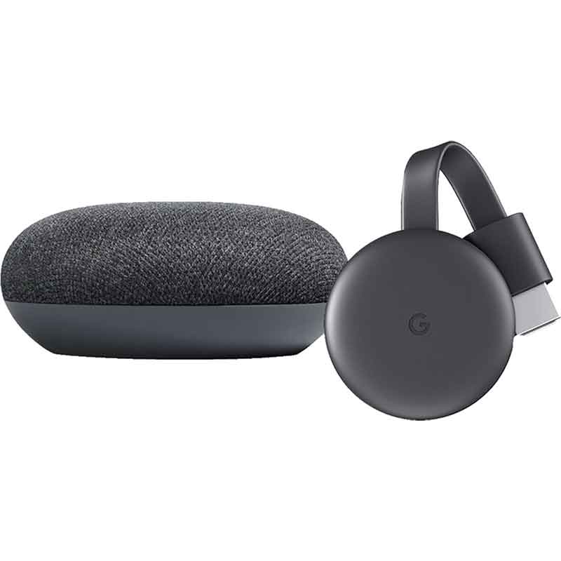 Kit GOOGLE Smart TV 3 Generacion Chromecast Home Mini Negro GA00545-US 