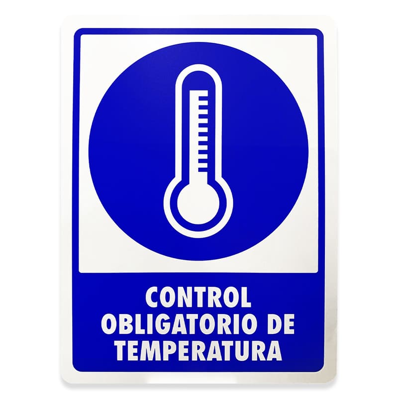 Letrero COVID 20X20 vinil adhesivo Aviso Señal Señalamiento Cubreboca /gel / Sanadistancia / temperatura