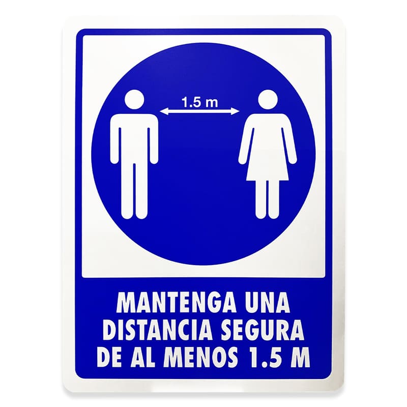 Letrero COVID 20X20 vinil adhesivo Aviso Señal Señalamiento Cubreboca /gel / Sanadistancia / temperatura