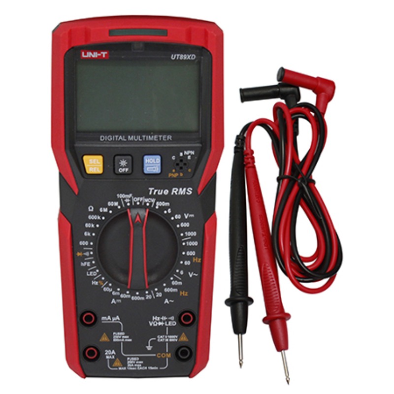 MULTIMETRO DIGITAL C/LED TEST 1000V 20A 60M 100mF UT-89XD