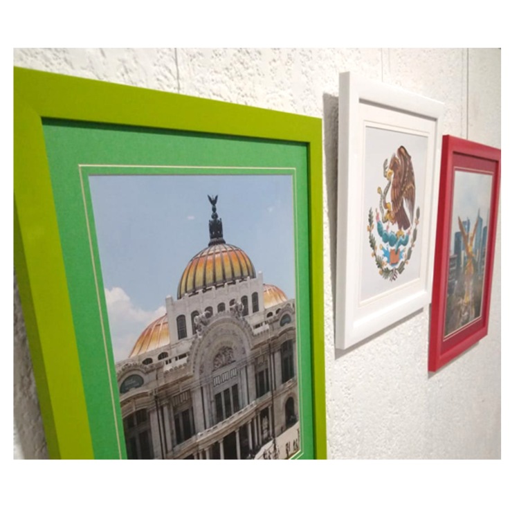 PASPARTU FRAMES Marco para Titulo profesional con colores de la UNAM, con  Maria Luisa Azul y Oro, con cristal