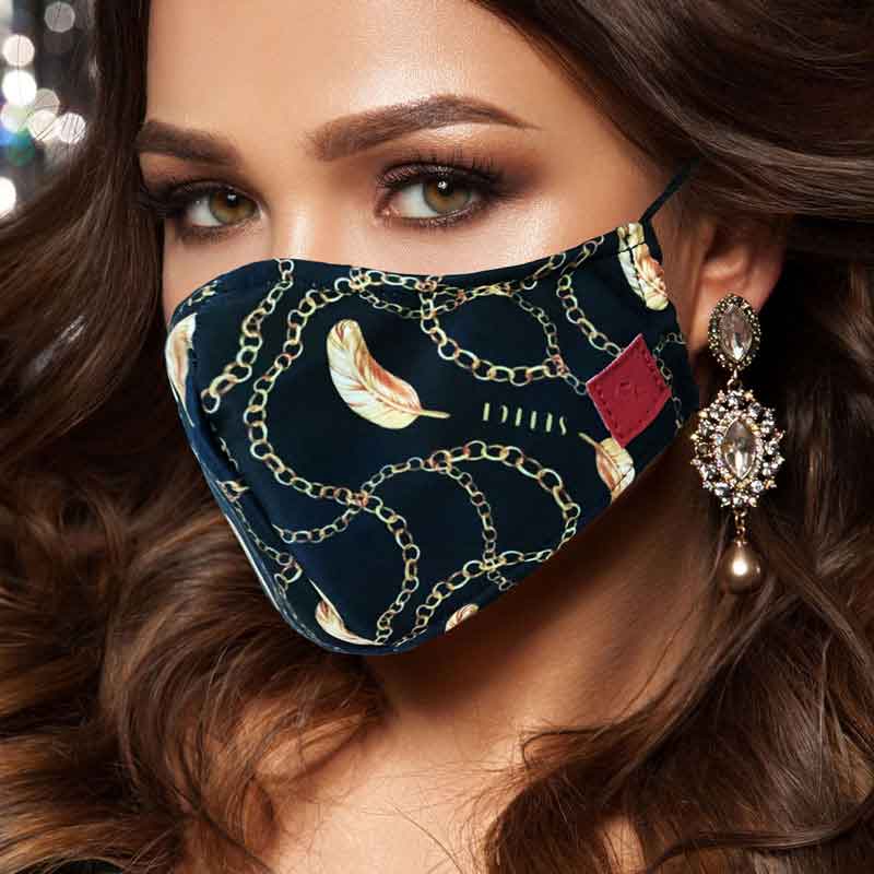 Cubrebocas SELECT 3 PZ ADULTO LICRA SALUDABLE AJUSTABLES cadenas dorado