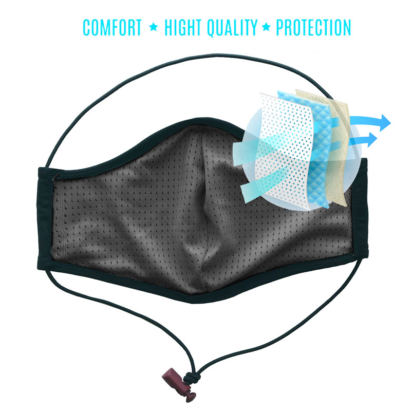 Cubrebocas SELECT 3 PZ ADULTO LICRA SALUDABLE AJUSTABLES cadenas dorado