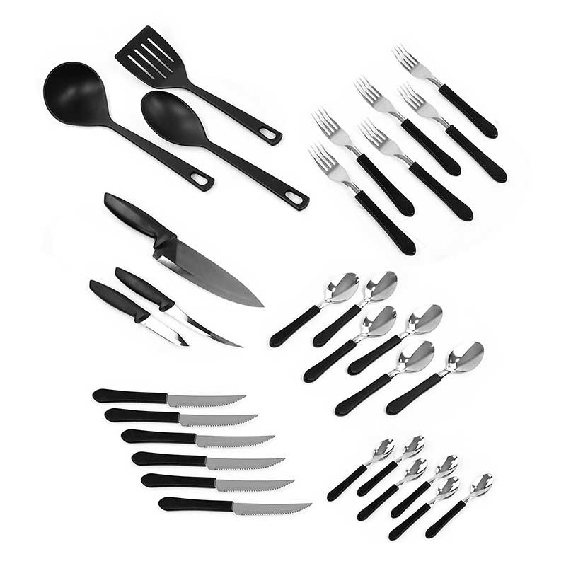 Batería de cocina Tramontina 20399779 roja cuchillos ollas de chef 38 piezas END4**