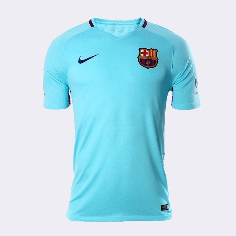Jersey Nike del Barcelona de VisitanteAzul Aqua Para Niños 