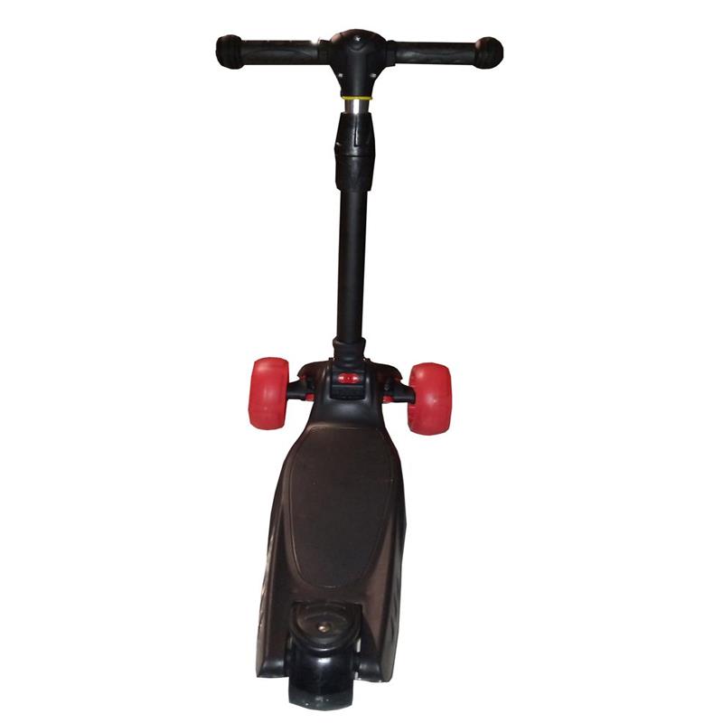 Patin Diablo Scooter 3 Ruedas Con Luces Led Negro Protecciones Azules 80kg