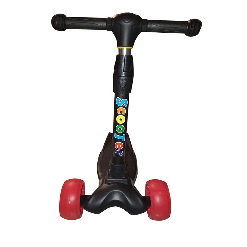 Patin Diablo Scooter 3 Ruedas Con Luces Led Negro Protecciones Azules 80kg