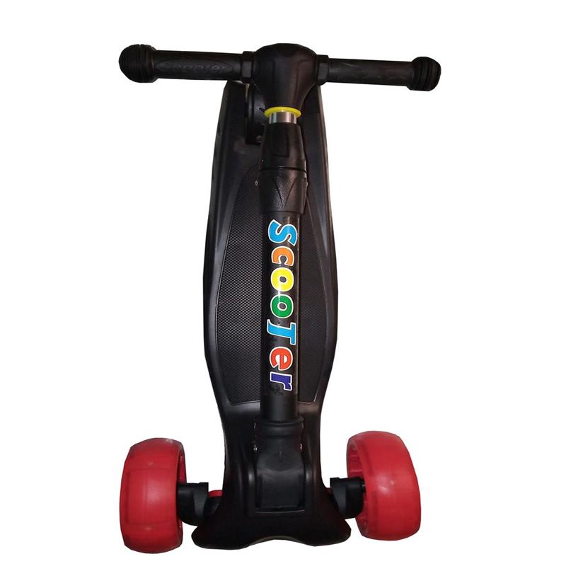 Patin Diablo Scooter 3 Ruedas Con Luces Led Negro Protecciones Azules 80kg