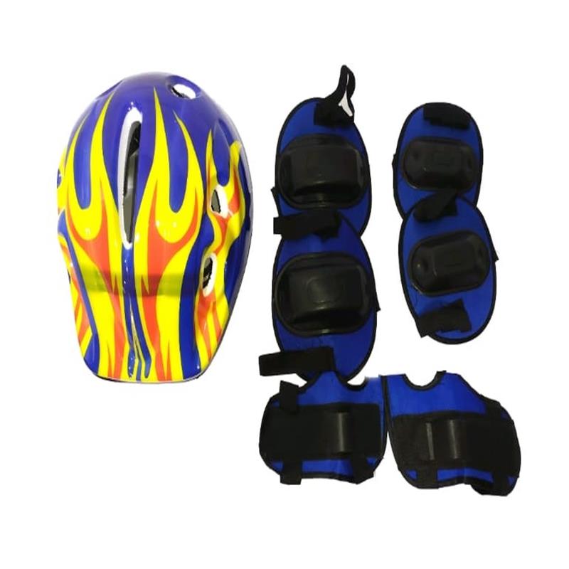 Patin Diablo Scooter 3 Ruedas Con Luces Led Negro Protecciones Azules 80kg