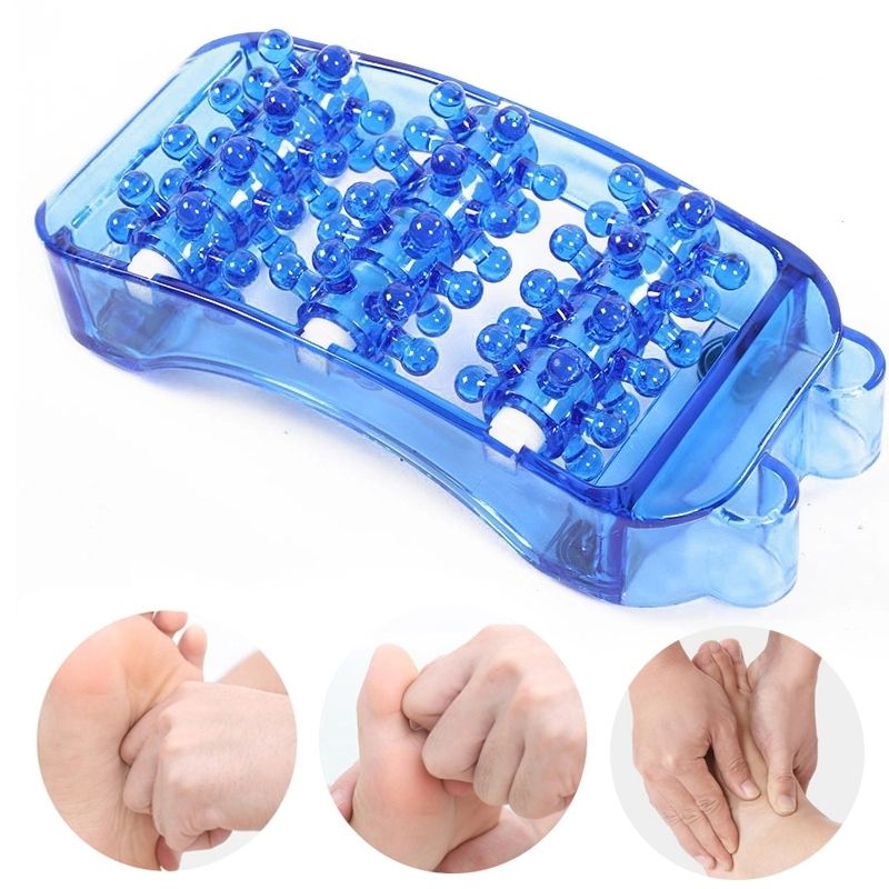 Masajeador para Pies, LBP, 3 Filas de Rodillos Giratorios, Plástico, 18cm (7in)-Azul