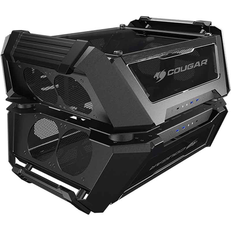 Gabinete Gamer COUGAR GEMINI X ATX Doble Torre Cristal Templado USB-C Negro 105LMT0001-00 