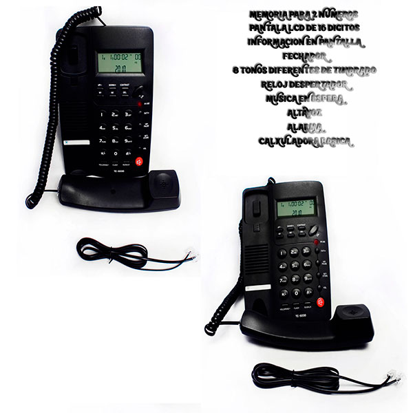 Teléfono Con Marcado Rápido Display Altavoz Flash  TC-9200