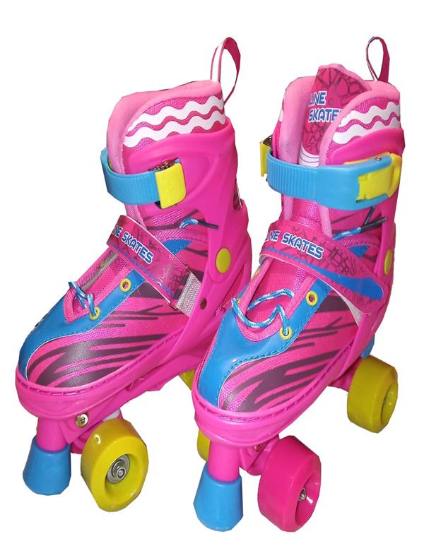 Patines Rosa Ajustables Ruedas Clásicas Talla M 23-26