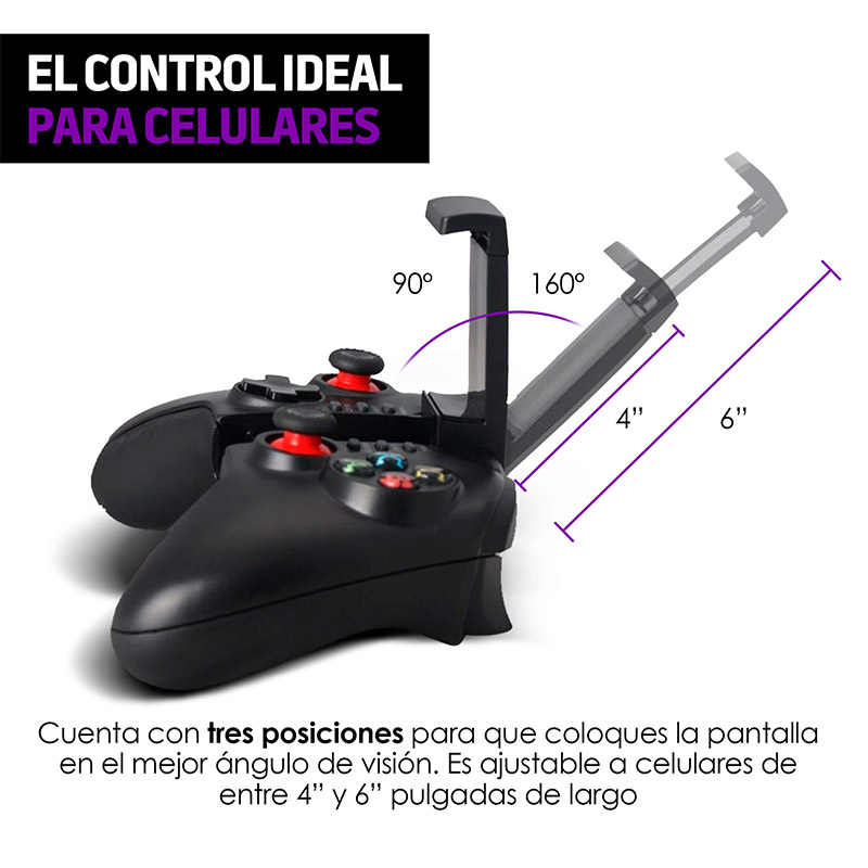 Control para Celular Bluetooth para Videojuegos, Android y Windows, Recargable Redlemon