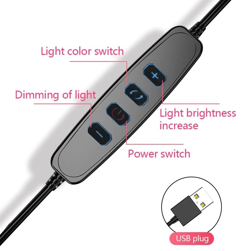 Lámpara Anillo de luz LED, LBP, Aro de 26.5cm (10.4in), con Soporte para Celular, Plegable, Ajustable 1.68m (66in) -Luz Regulable