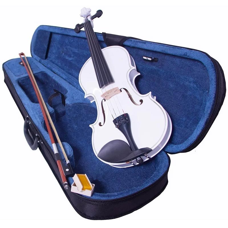 Violin Profesional  4/4 Principiante Blanco Incluye Cuerda Brea Estuche