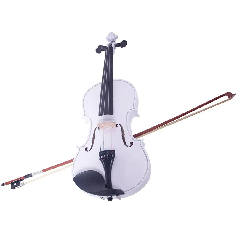 Violin Profesional  4/4 Principiante Blanco Incluye Cuerda Brea Estuche