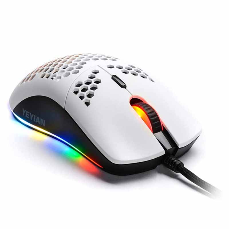 Mouse Gamer YEYIAN LINKS Series 3000 RGB 7200dpi 6 Botones Blanco YMG-24311 