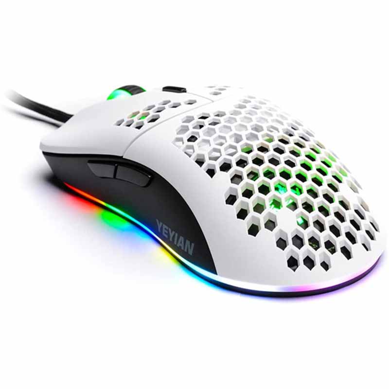 Mouse Gamer YEYIAN LINKS Series 3000 RGB 7200dpi 6 Botones Blanco YMG-24311 