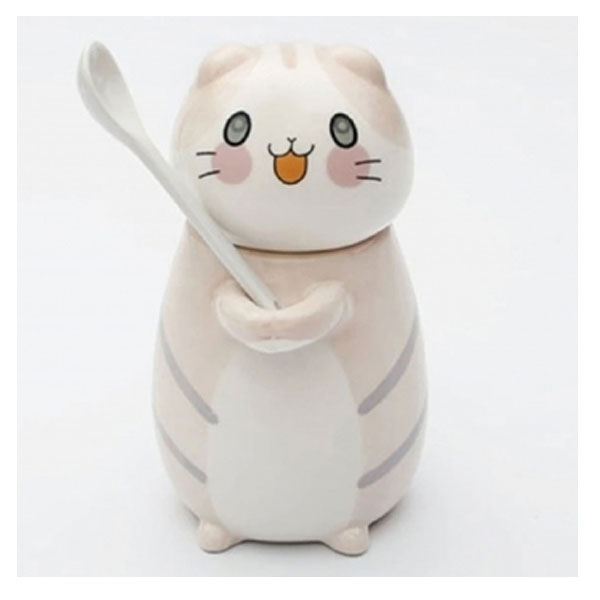 Taza Azucarera En Forma De Gato Con Cuchara Kawaii B