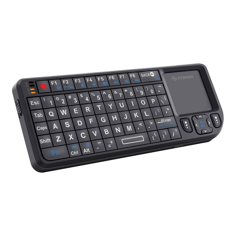 Teclado inalámbrico con touch pad para Smart TV y apuntador láser