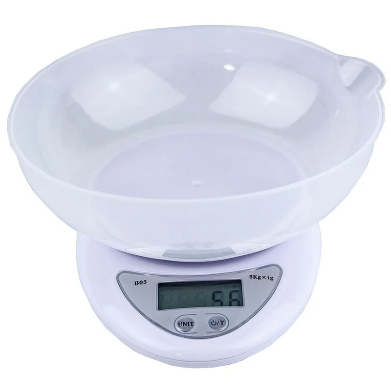 Bascula Digital 5 Kg Multiusos Gramera Para Cocina Con Tazon