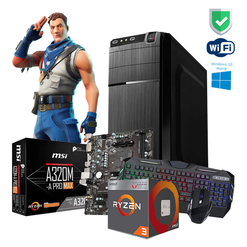 Pc Gamer Ryzen 3 Hdd 1tb Ram 16gb Radeon + Wifi + Kit