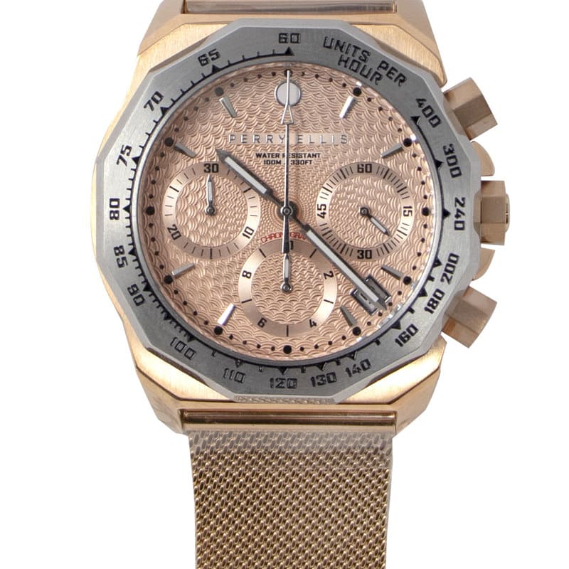 Reloj Perry Ellis Para Hombre Decagon Gt Oro Rosado De 46 Mm